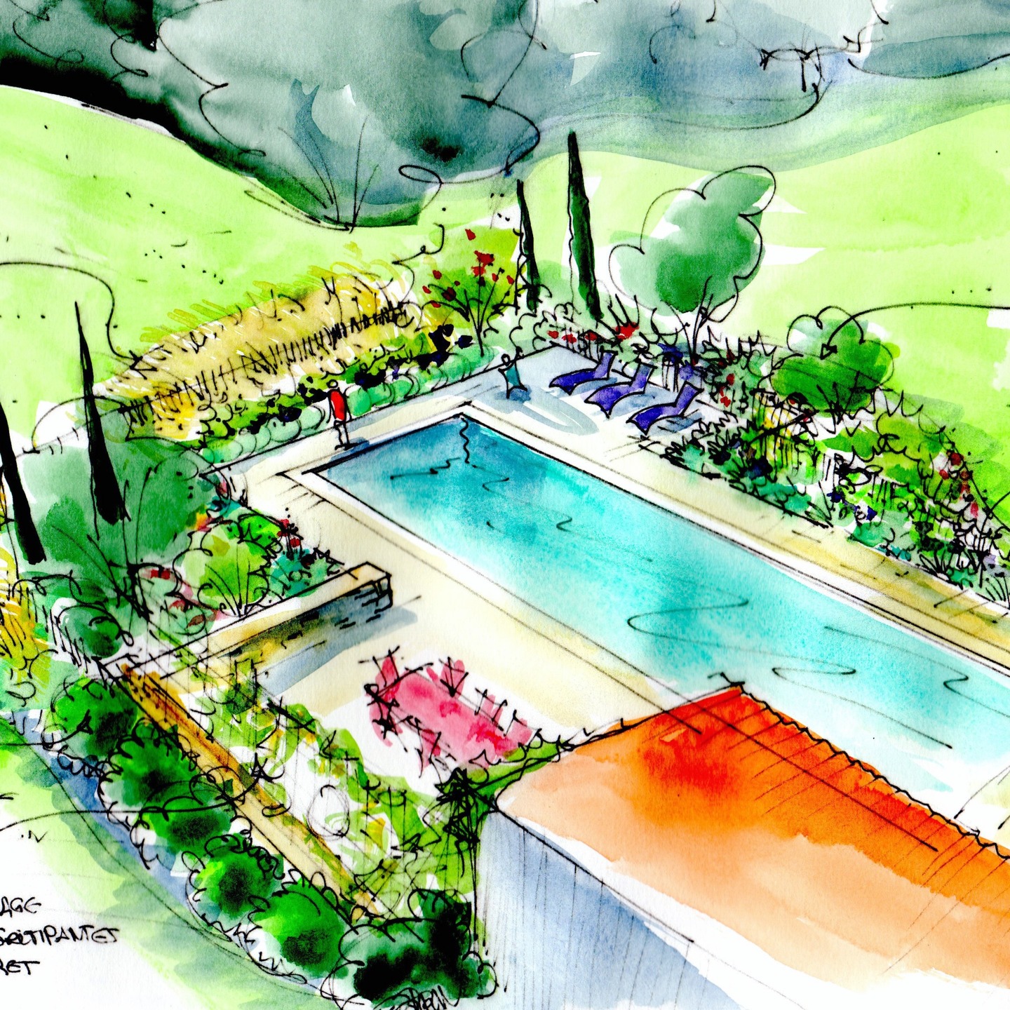 #PROJET EN COURS Mise en scène d'une piscine et ses terrasses avec un développement d'une belle palette végétale. Après la définition des emprises de terrasses, il s'agit de définir les différents ambiances végétales pour les futurs utilisateurs de ce bel espace. Ombre légère ou prononcée des feuillages, floraisons avec travail des camaïeux de couleur et parfums associés, texture et couleur des feuillages, choix de ports, respect du sol et de l'ensoleillement, chaque plante est choisie soigneusement. #paysagisteconcepteur #architectepaysagiste #plandeplantation #palettevégétale #plantation #plantationjardin #piscinevendee #amenagementexterieur #vegetal